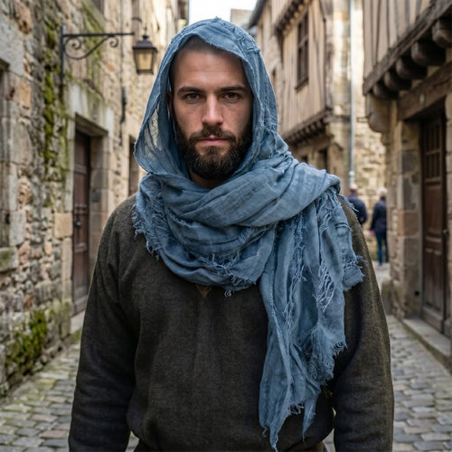 Apocalyptic Hooded Scarf Cape, Distressed Desert Style Shawl, Ragged Hooded Wrap, Avant - Garde Streetwear, Gothic Festival Scarf - Tunic Costumes