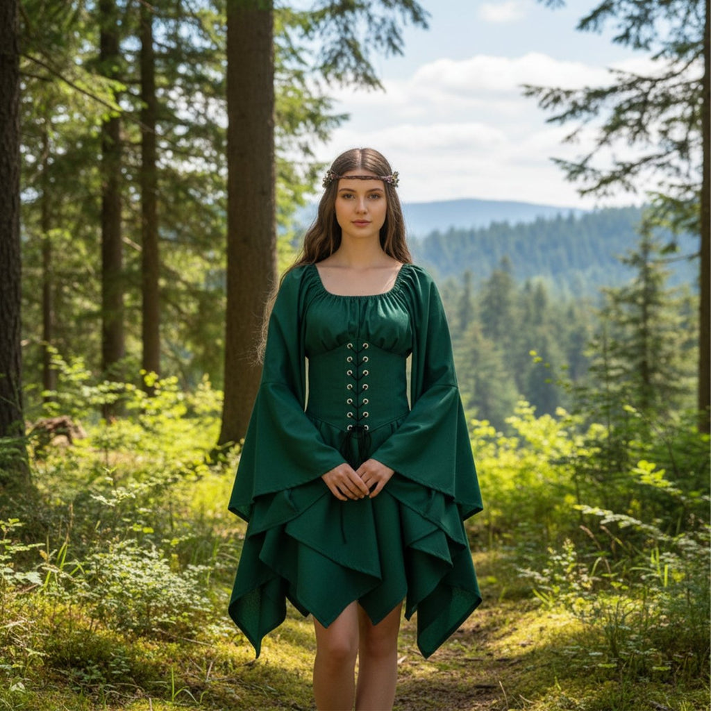 Women's Viking Medieval Dress | Renaissance Nordic Warrior Costume for LARP & Cosplay - Tunic Costumes