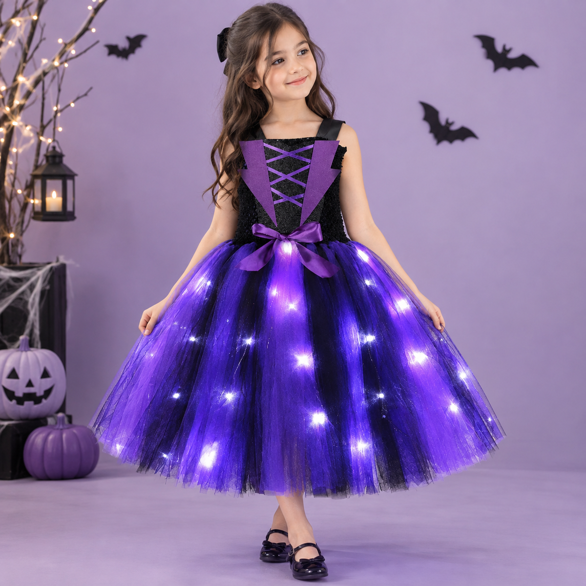 Light Up Witch Costume Dress for Girls