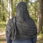 Apocalyptic Hooded Scarf Cape, Distressed Desert Style Shawl, Ragged Hooded Wrap, Avant - Garde Streetwear, Gothic Festival Scarf - Tunic Costumes