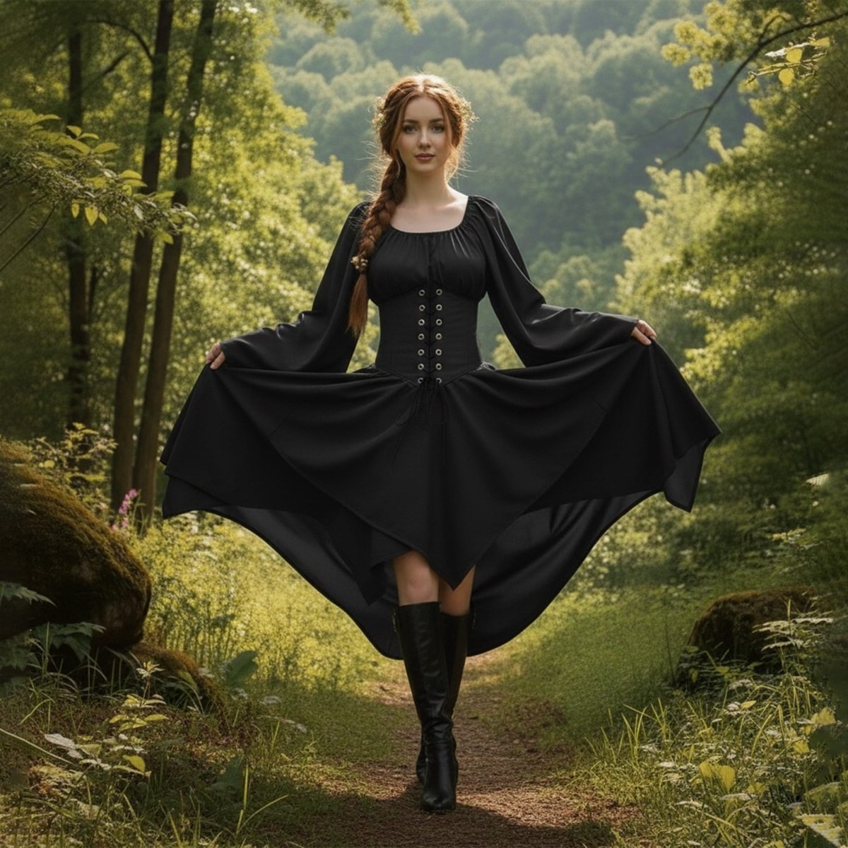 Women's Viking Medieval Dress | Renaissance Nordic Warrior Costume for LARP & Cosplay - Tunic Costumes