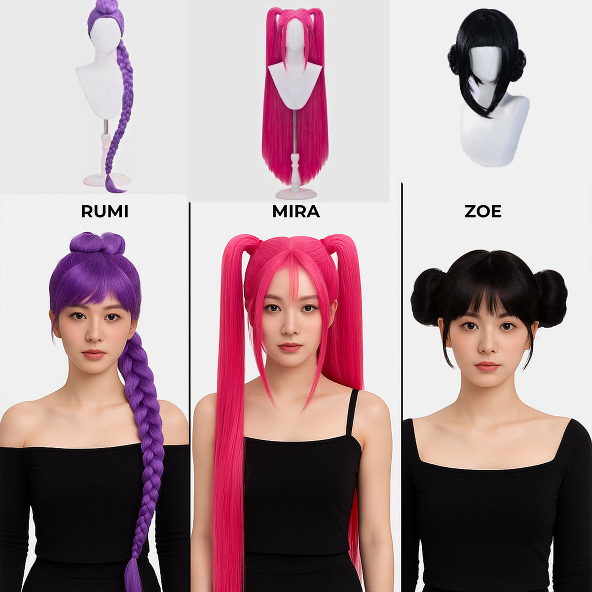 K-Pop Black &amp; Gold Rumi Zoey Mira Cosplay Costume for Women – Halloween, Parties &amp; Role Play