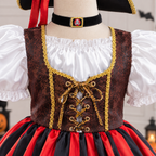 Girls' Pirate Costume Dress with Hat & Eye Patch | Kids Halloween Outfit