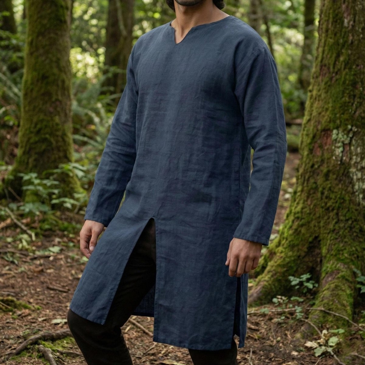 Men's Linen Viking Tunic, Medieval Renaissance Faire Cosplay - Tunic Costumes