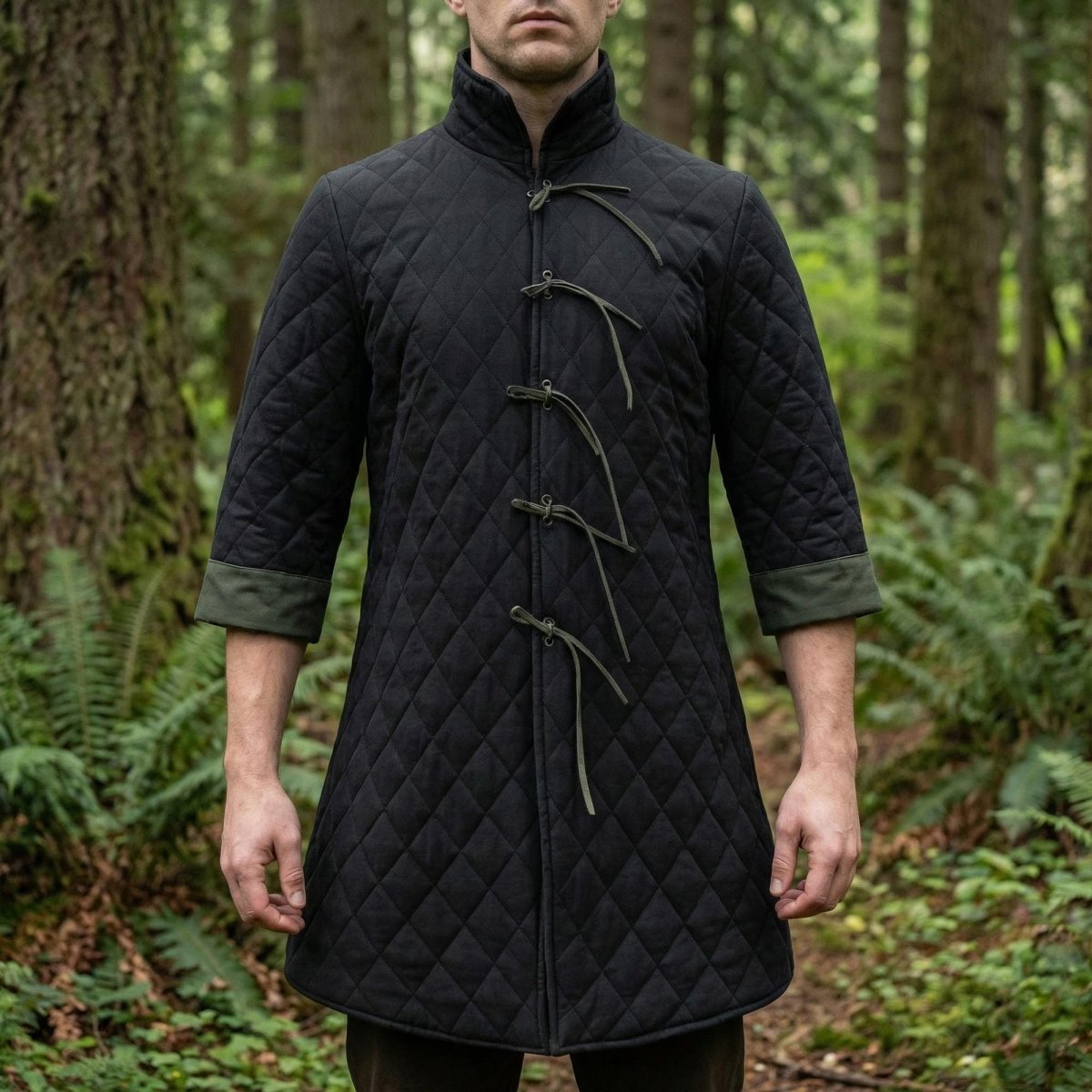 Men's Viking Gambeson Jacket - Medieval Padded Armor Coat for LARP Renaissance Costume - Tunic Costumes