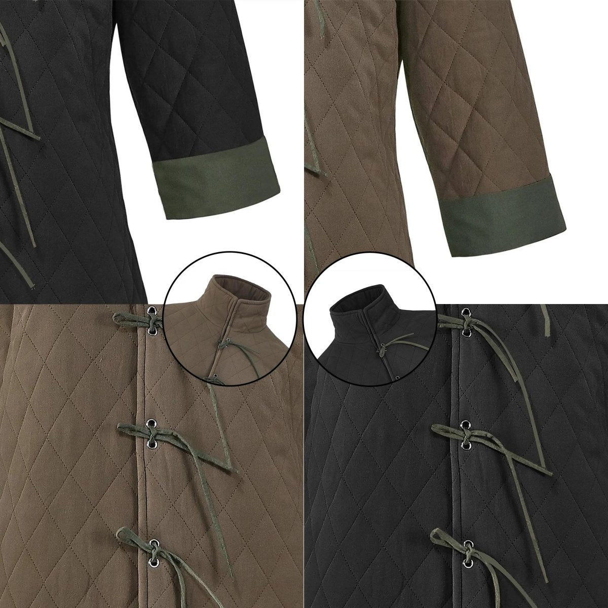 Men's Viking Gambeson Jacket - Medieval Padded Armor Coat for LARP Renaissance Costume - Tunic Costumes