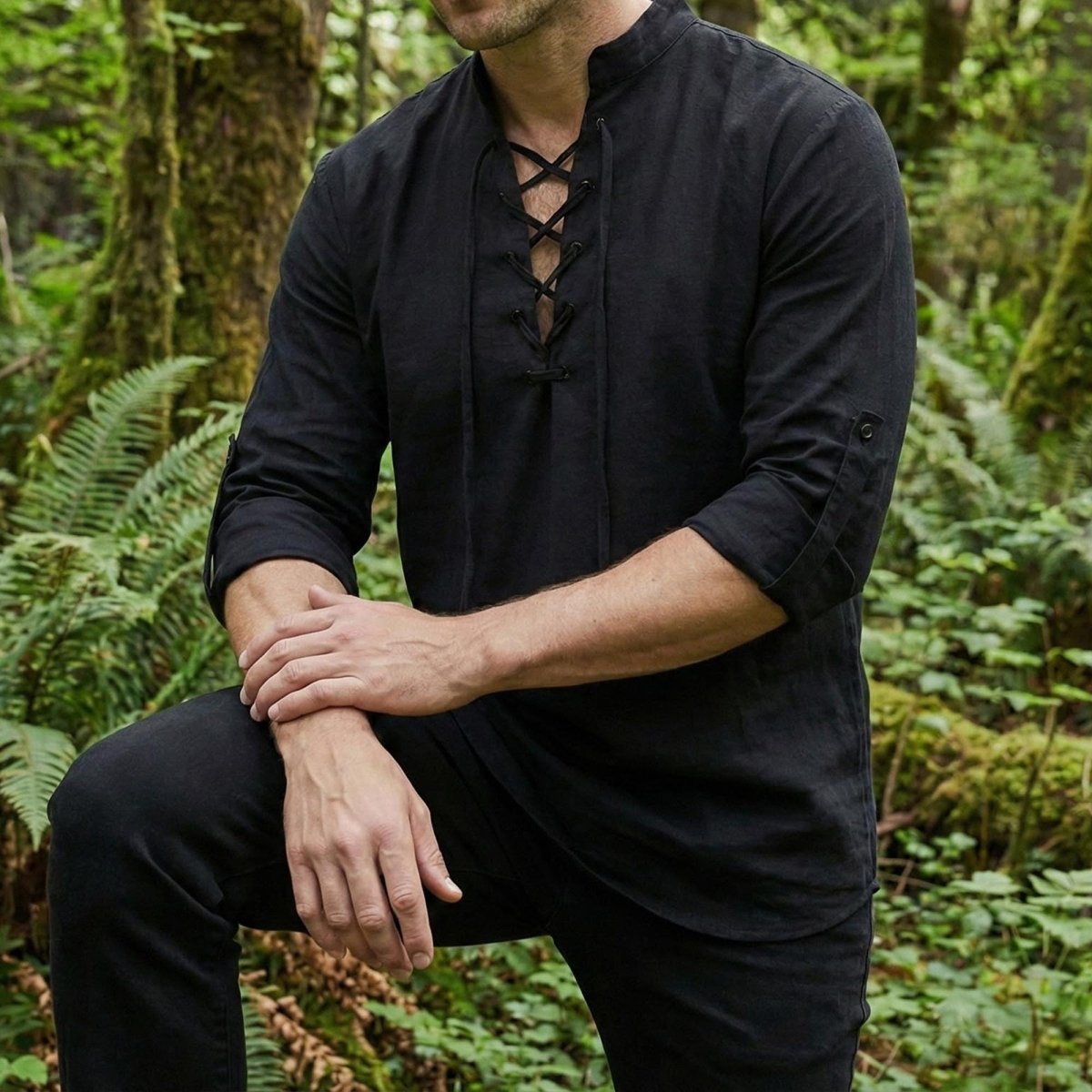 Men's Linen Viking Tunic, Medieval Renaissance Costume Shirt - Tunic Costumes
