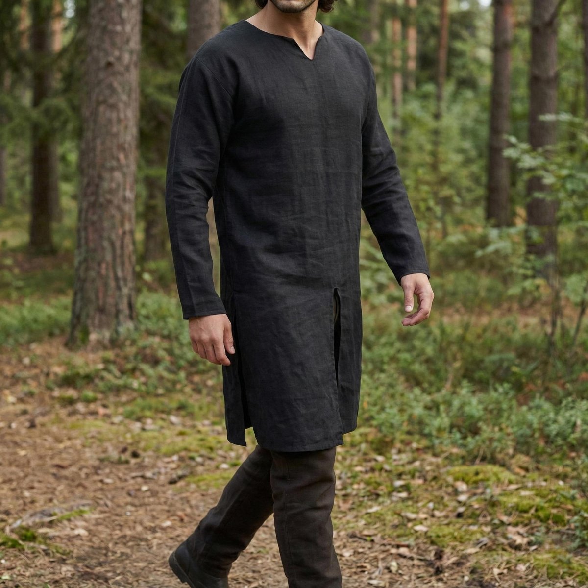 Men's Linen Viking Tunic, Medieval Renaissance Faire Cosplay - Tunic Costumes