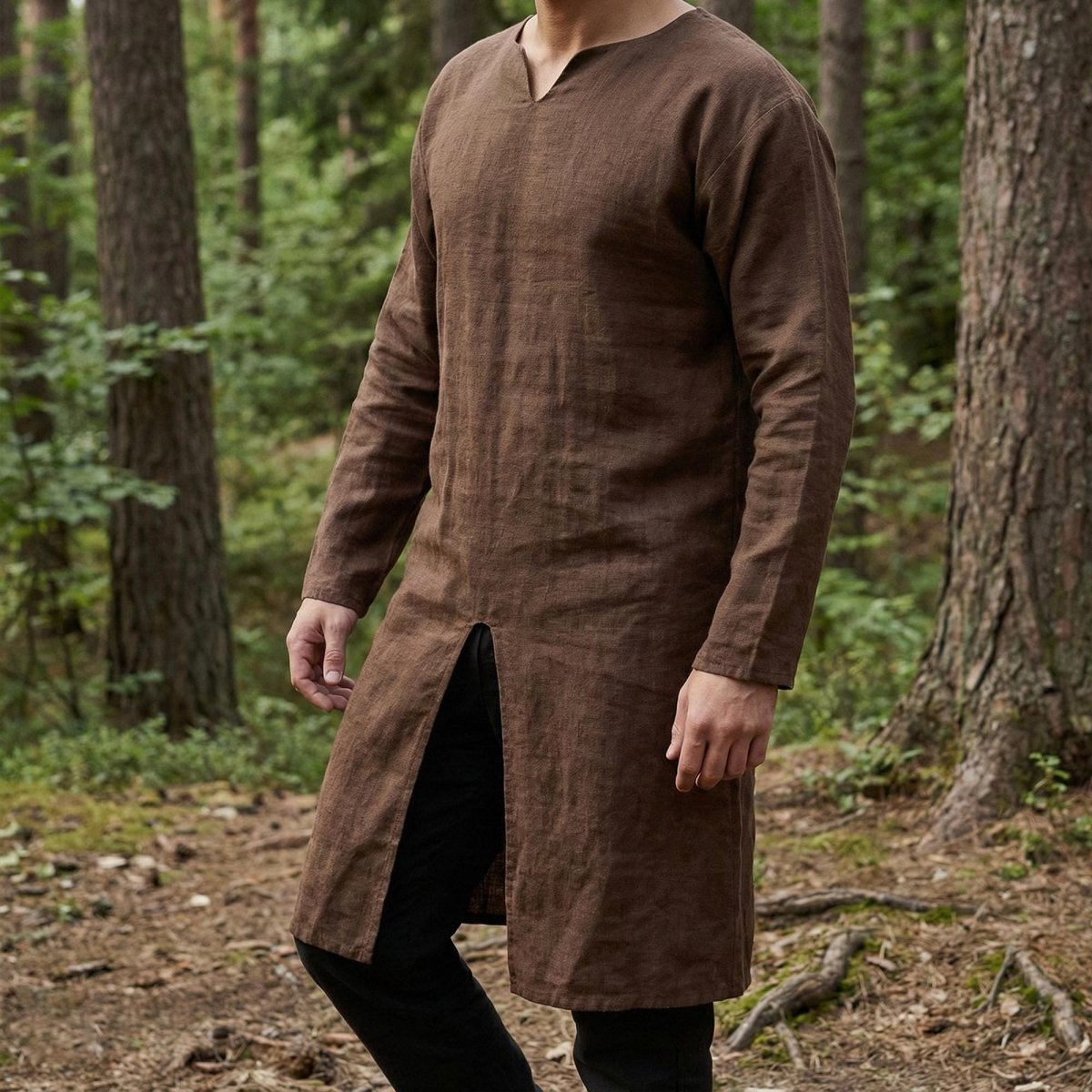 Men's Linen Viking Tunic, Medieval Renaissance Faire Cosplay - Tunic Costumes
