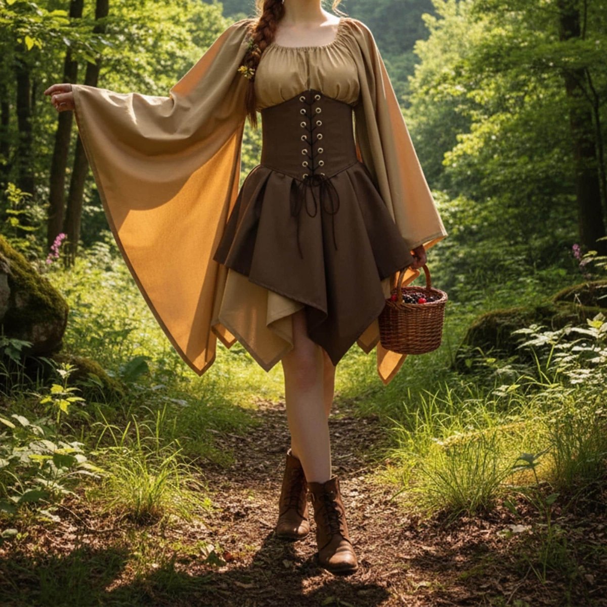 Women's Viking Medieval Dress | Renaissance Nordic Warrior Costume for LARP & Cosplay - Tunic Costumes