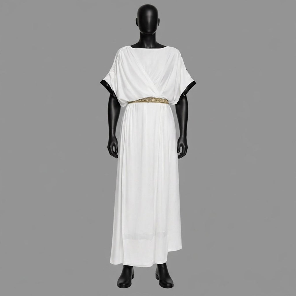 Men's Gladiator Toga Costume, Greek Roman Outfit, Gold Laurel Crown - Tunic Costumes