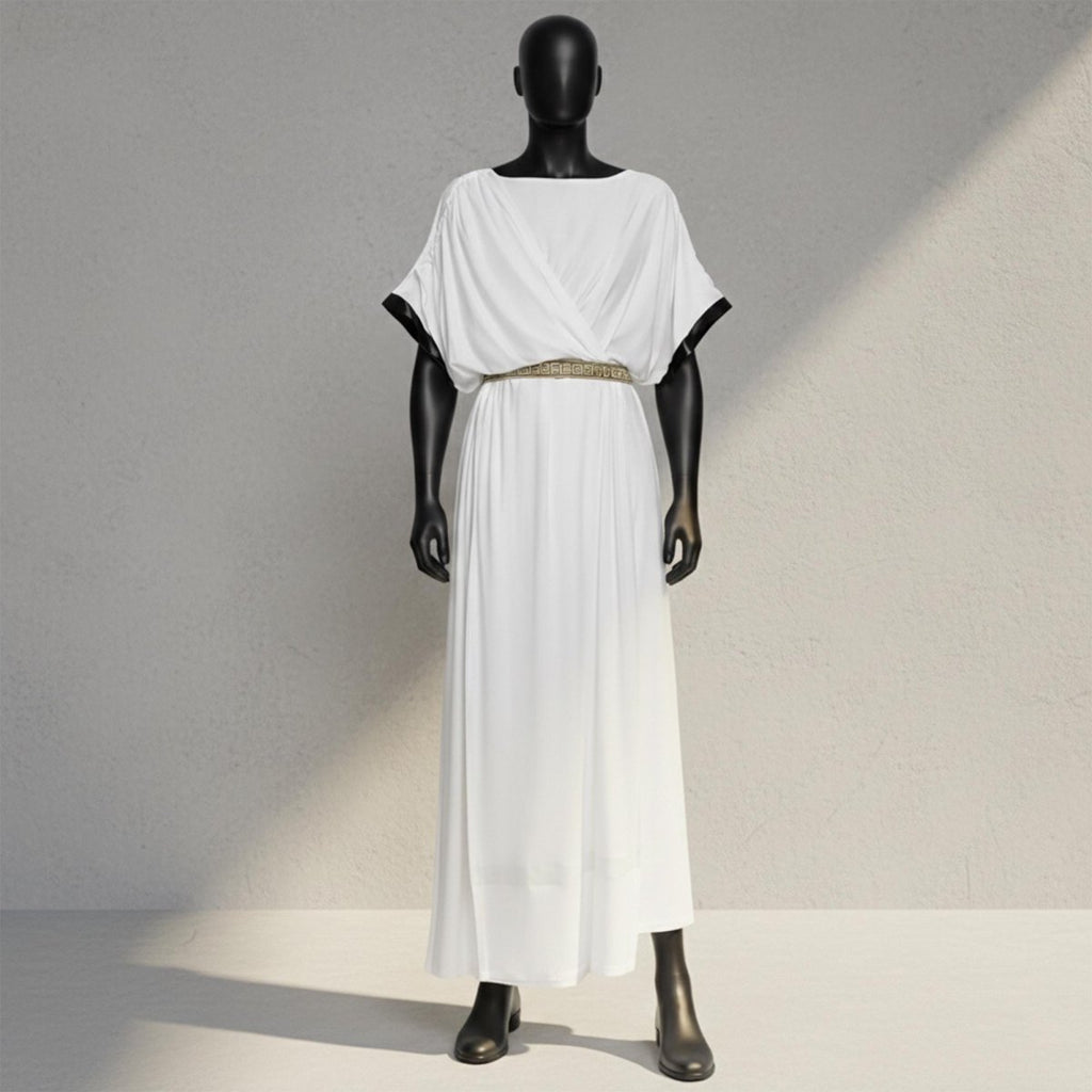 Men's Gladiator Toga Costume, Greek Roman Outfit, Gold Laurel Crown - Tunic Costumes