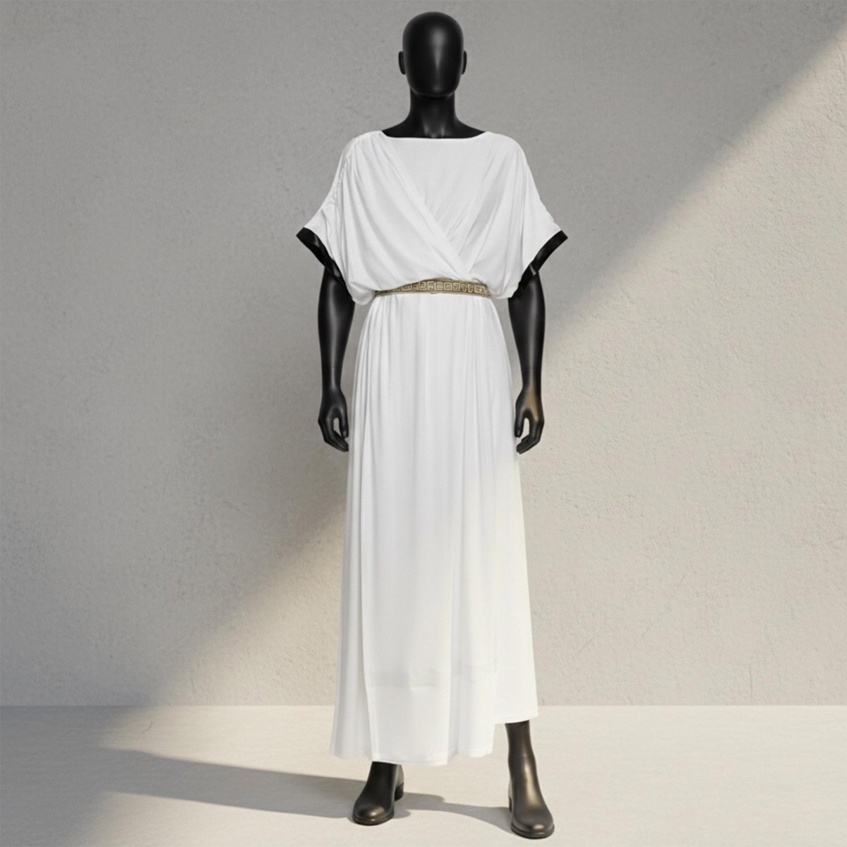 Men's Gladiator Toga Costume, Greek Roman Outfit, Gold Laurel Crown - Tunic Costumes