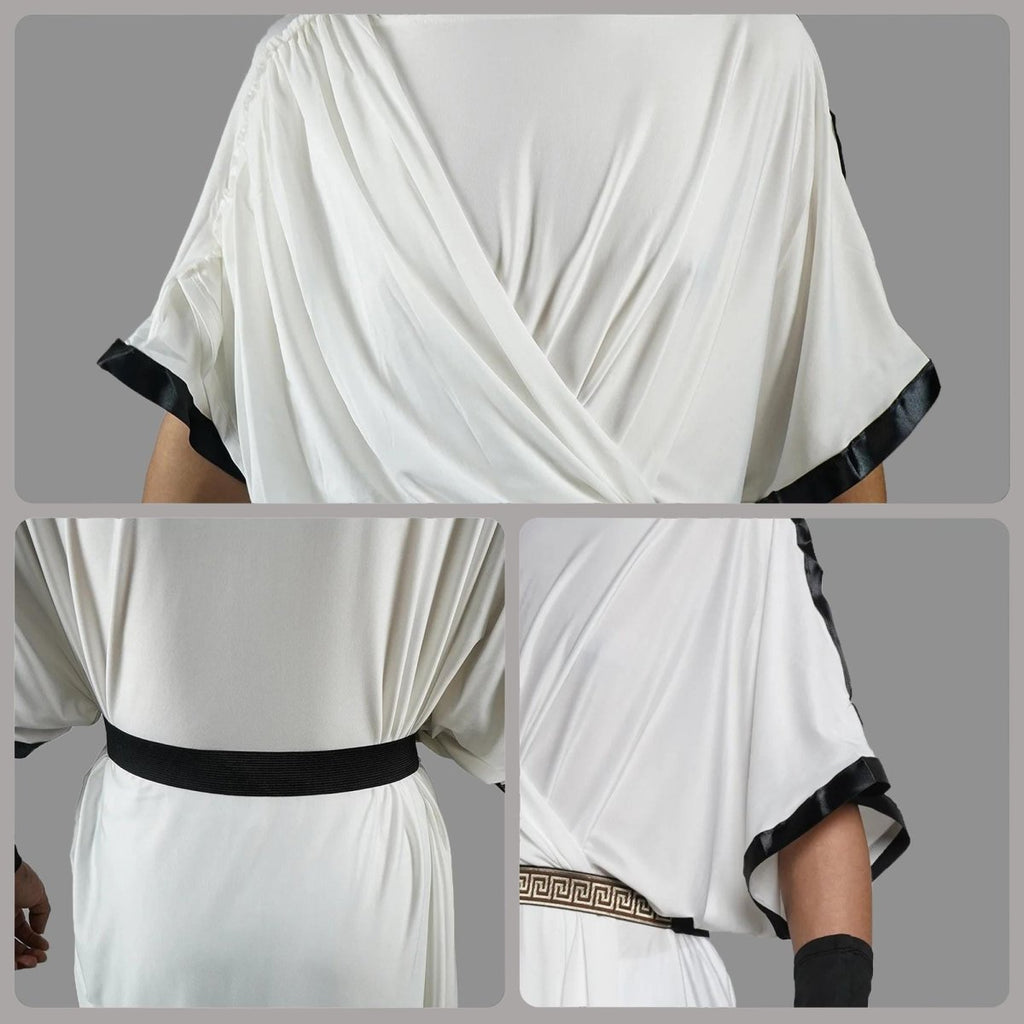 Men's Gladiator Toga Costume, Greek Roman Outfit, Gold Laurel Crown - Tunic Costumes
