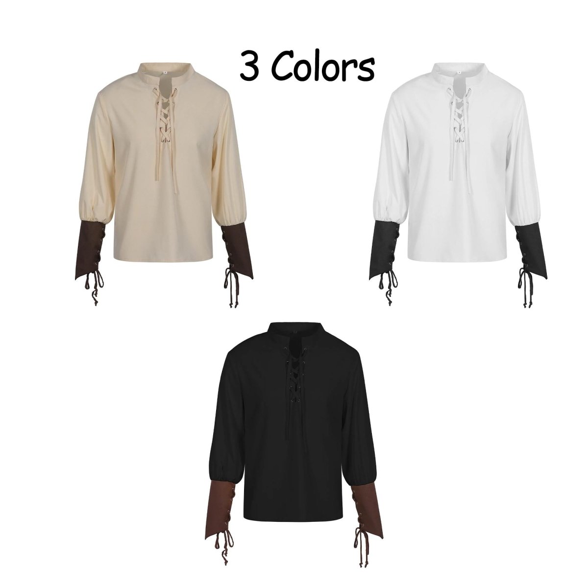 Men's Renaissance Pirate Tunic | Medieval Lace - Up Shirt | LARP Costume Outfit - Tunic Costumes