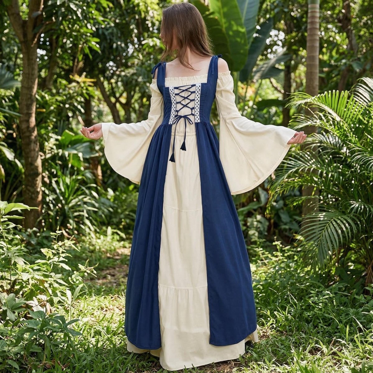 Renaissance Corset Dress, Medieval Fairy Gown for Women, Cottagecore Outfit, Fantasy Larp Costume, Ren Faire Dress, Larp Elf Dress - Tunic Costumes