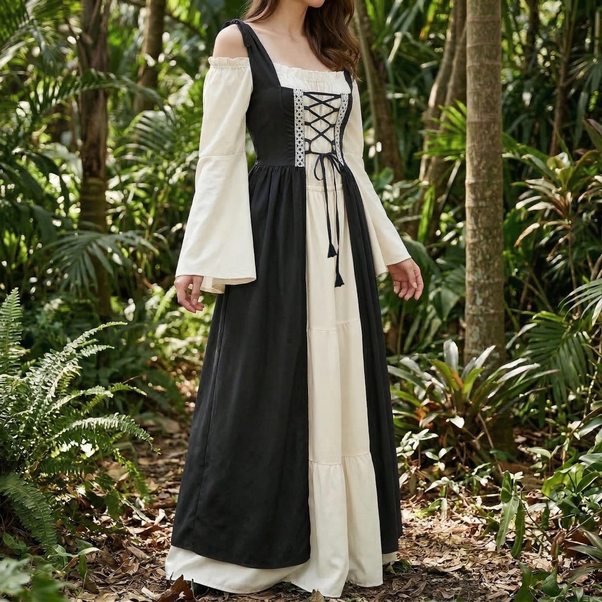 Renaissance Corset Dress, Medieval Fairy Gown for Women, Cottagecore Outfit, Fantasy Larp Costume, Ren Faire Dress, Larp Elf Dress - Tunic Costumes