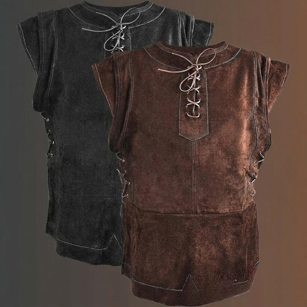 Renaissance Medieval Knight Vest, Gothic Viking Pirate Cosplay for Men, LARP Ren Faire Costume, Steampunk Sleeveless Tunic, Fantasy Outfit - Tunic Costumes