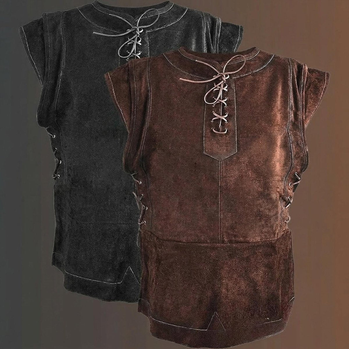 Renaissance Medieval Knight Vest, Gothic Viking Pirate Cosplay for Men, LARP Ren Faire Costume, Steampunk Sleeveless Tunic, Fantasy Outfit - Tunic Costumes