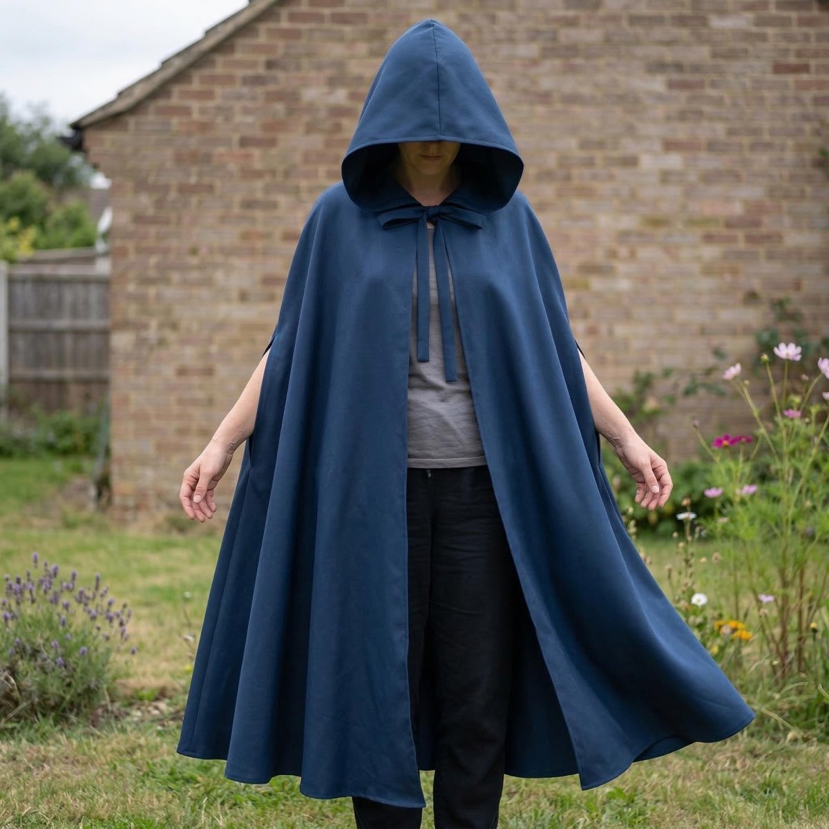 Emerald Green Elven Hooded Cloak, Medieval Renaissance Fantasy Cosplay Outfit - Tunic Costumes