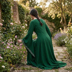 Forest Witch Medieval Dress, Vintage Embroidered Elf Costume, Adult Fantasy Party Dress, Role - Playing Outfit, Larp Costume - Tunic Costumes