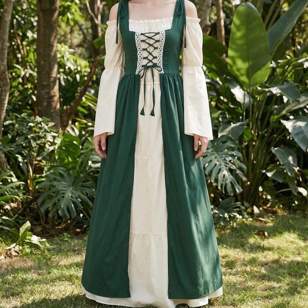 Renaissance Corset Dress, Medieval Fairy Gown for Women, Cottagecore Outfit, Fantasy Larp Costume, Ren Faire Dress, Larp Elf Dress - Tunic Costumes