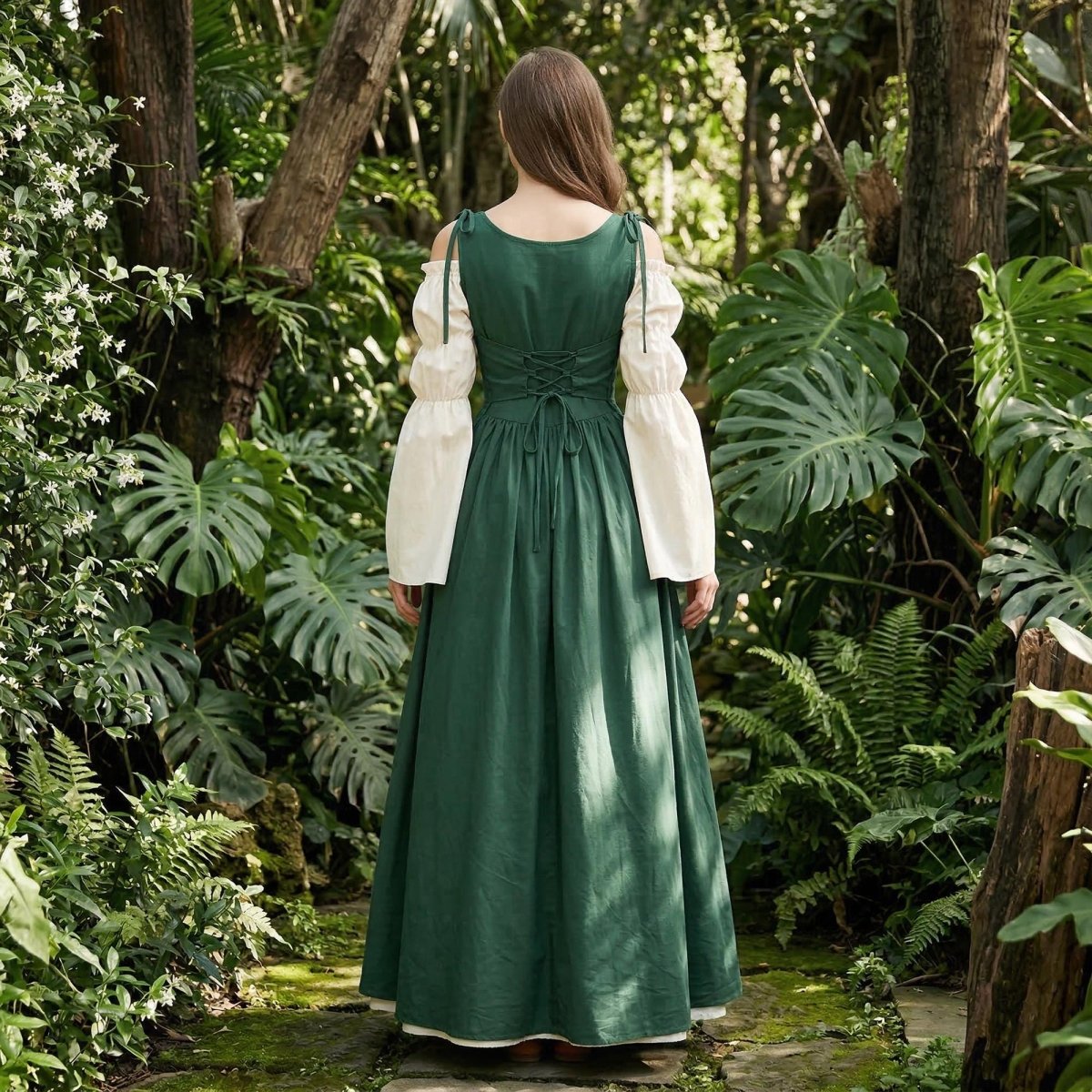 Renaissance Corset Dress, Medieval Fairy Gown for Women, Cottagecore Outfit, Fantasy Larp Costume, Ren Faire Dress, Larp Elf Dress - Tunic Costumes