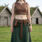 Medieval Viking Utility Belt with Pouch, Renaissance LARP Costume Accessory - Tunic Costumes
