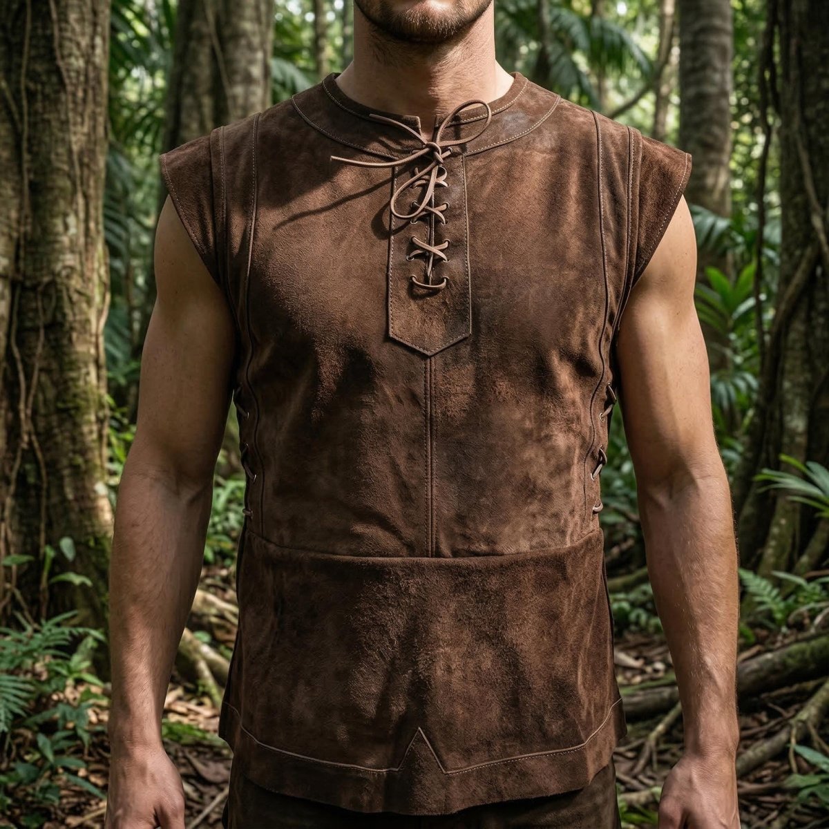 Renaissance Medieval Knight Vest, Gothic Viking Pirate Cosplay for Men, LARP Ren Faire Costume, Steampunk Sleeveless Tunic, Fantasy Outfit - Tunic Costumes