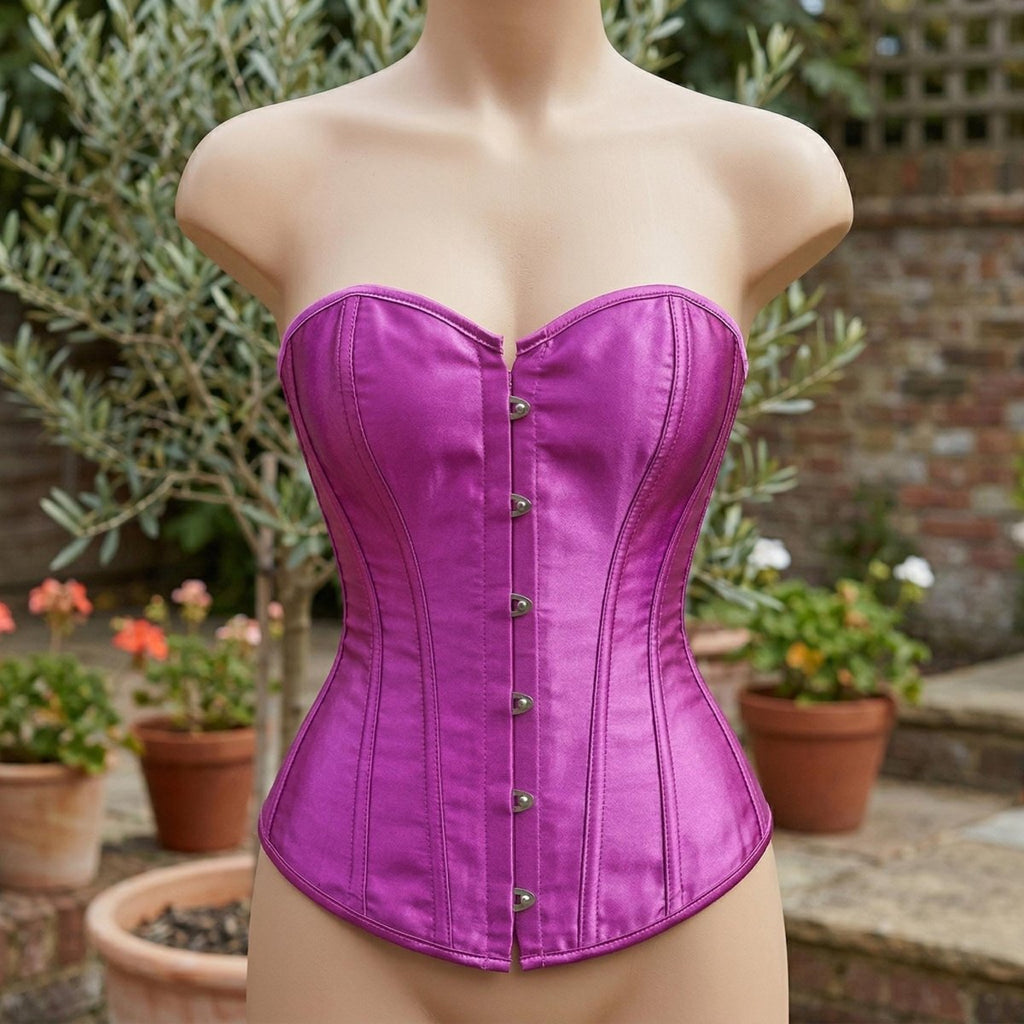 Silk Satin Corset Dress, Renaissance Body Shaping Gown, Medieval Cosplay Outfit - Tunic Costumes