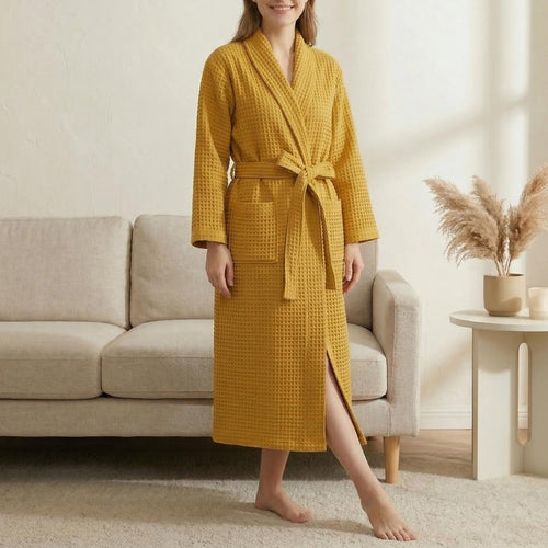 Cotton Terry Bathrobe – Lightweight Waffle Robe for Men & Women | Spring Summer Morning Robe - Tunic Costumes