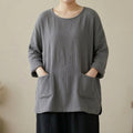 Women's Boho Cotton Knit Sweater - Lightweight Spring Pullover with Pockets - Tunic Costumes