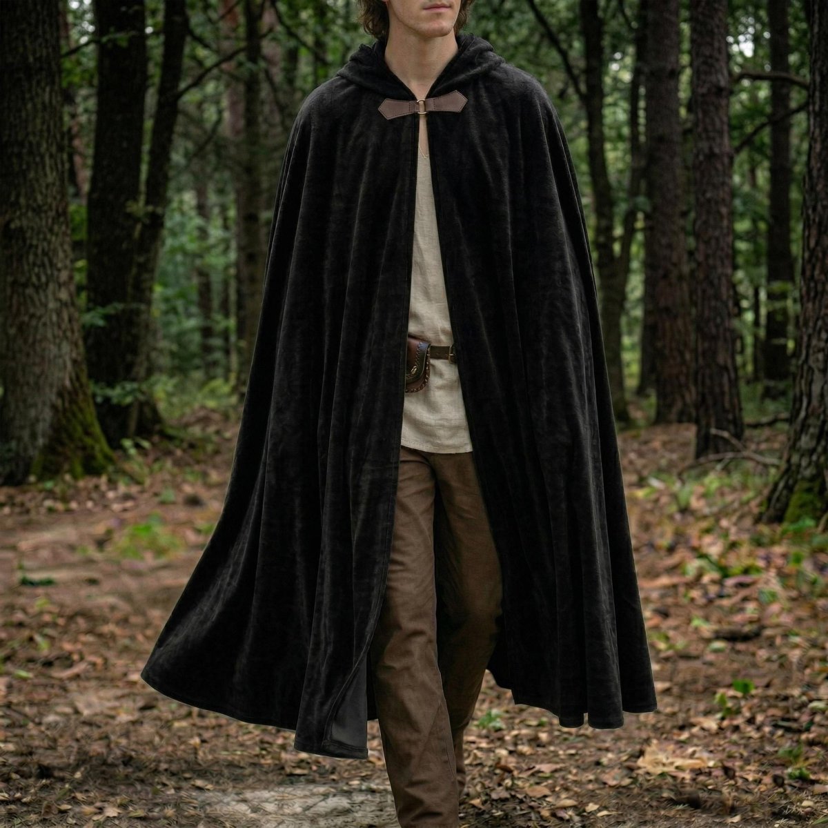 Medieval Hooded Cloak, Renaissance Fantasy Cape, Viking Larp Costume Cloak, Wizard Gothic Cosplay Hooded Cape - Tunic Costumes