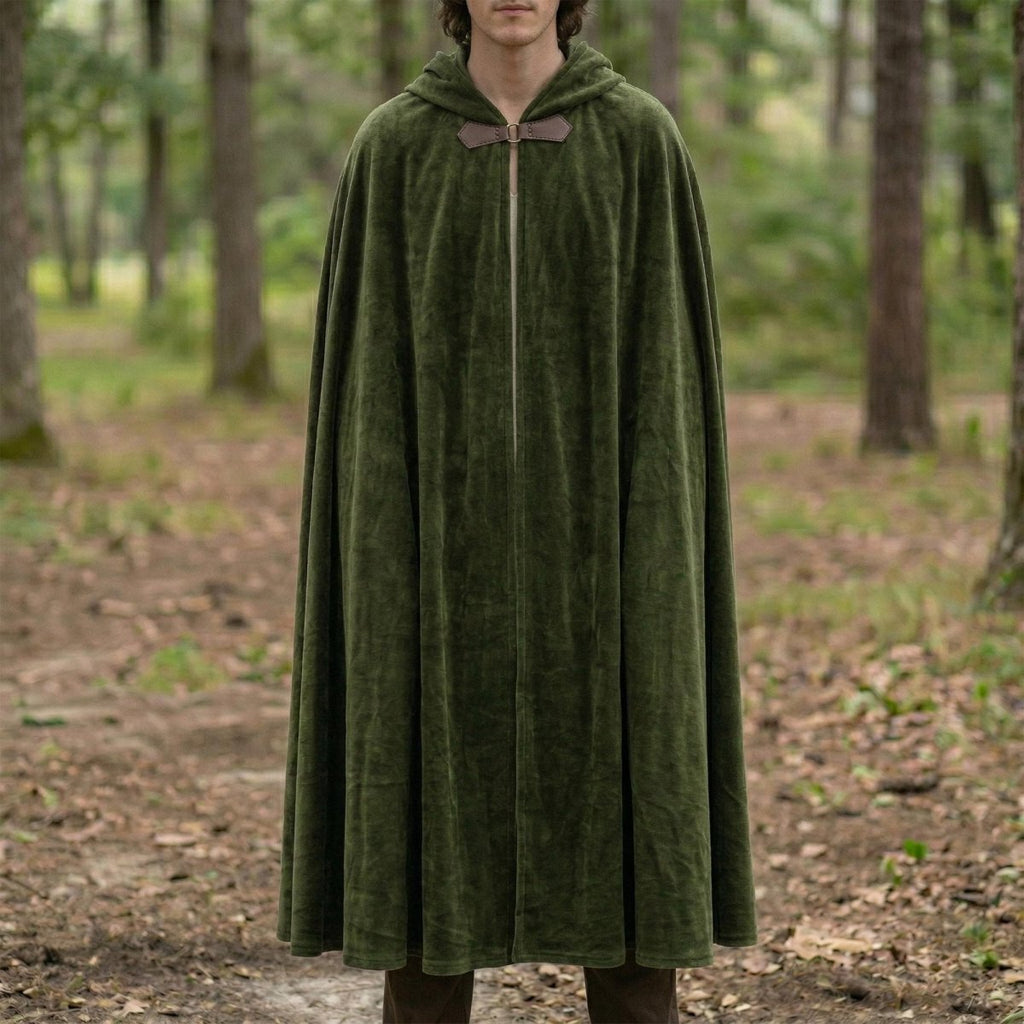 Medieval Hooded Cloak, Renaissance Fantasy Cape, Viking Larp Costume Cloak, Wizard Gothic Cosplay Hooded Cape - Tunic Costumes
