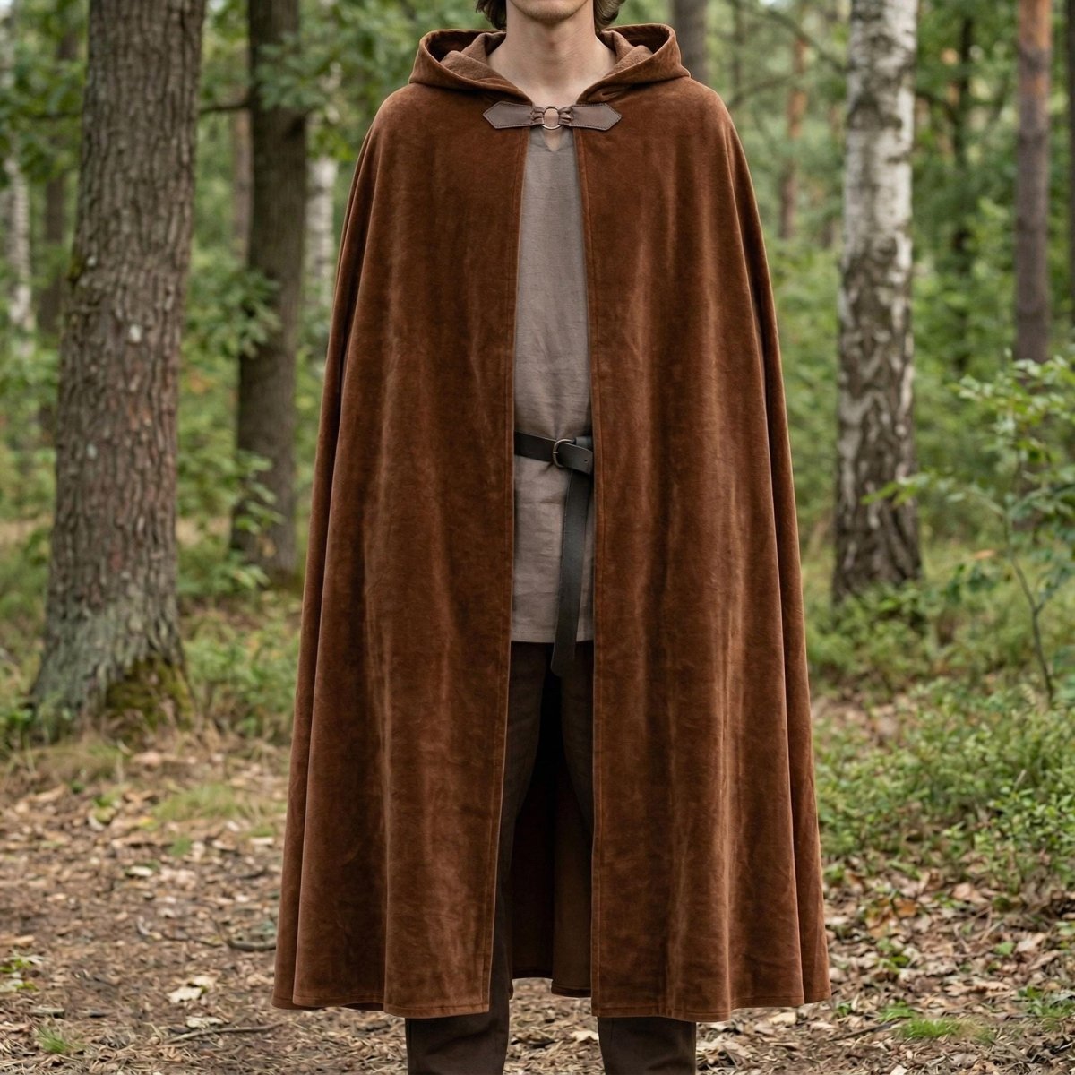 Medieval Hooded Cloak, Renaissance Fantasy Cape, Viking Larp Costume Cloak, Wizard Gothic Cosplay Hooded Cape - Tunic Costumes