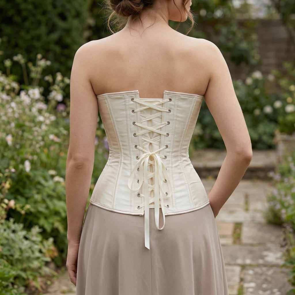 Silk Satin Corset Dress, Renaissance Body Shaping Gown, Medieval Cosplay Outfit - Tunic Costumes