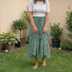 Boho A - Line Maxi Skirt, Flowing Tiered Summer Outfit - Tunic Costumes