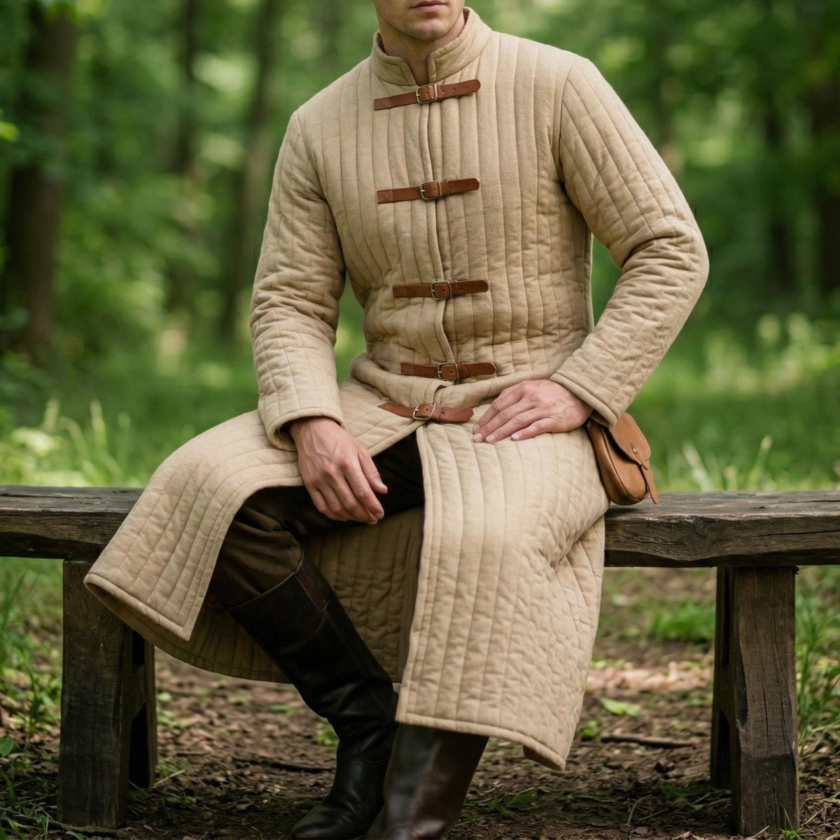 Men's Padded Gambeson Jacket, Medieval Renaissance Knight Tunic, Viking Larp Cosplay Outfit - Tunic Costumes