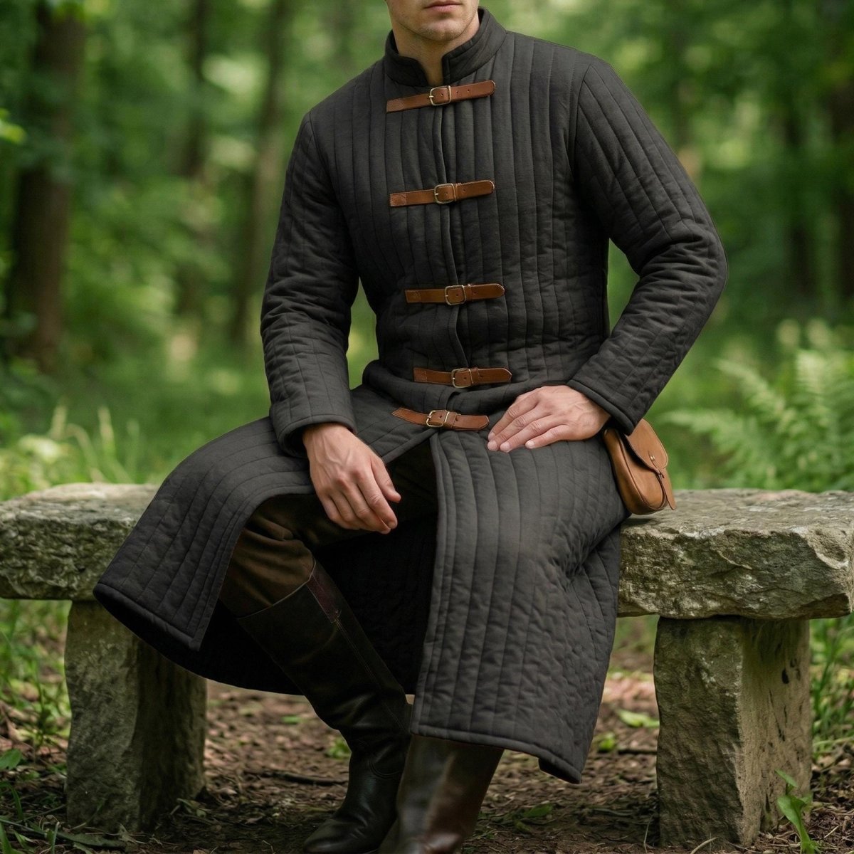 Men's Padded Gambeson Jacket, Medieval Renaissance Knight Tunic, Viking Larp Cosplay Outfit - Tunic Costumes