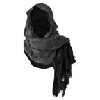 Apocalyptic Hooded Scarf Cape, Distressed Desert Style Shawl, Ragged Hooded Wrap, Avant - Garde Streetwear, Gothic Festival Scarf - Tunic Costumes
