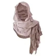 Apocalyptic Hooded Scarf Cape, Distressed Desert Style Shawl, Ragged Hooded Wrap, Avant - Garde Streetwear, Gothic Festival Scarf - Tunic Costumes