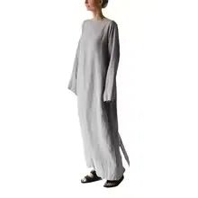 Linen Maxi Dress Women, Oversized Flowy Dress, Long Sleeve Waist Cinching Dress, Soft Washed Linen Outfit, Casual Spring Wear - Tunic Costumes