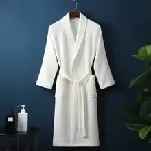Cotton Terry Bathrobe – Lightweight Waffle Robe for Men & Women | Spring Summer Morning Robe - Tunic Costumes