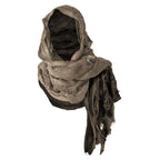 Apocalyptic Hooded Scarf Cape, Distressed Desert Style Shawl, Ragged Hooded Wrap, Avant - Garde Streetwear, Gothic Festival Scarf - Tunic Costumes